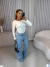 Body manga longa com franzido lateral - off white na internet