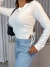 Body manga longa com franzido lateral - off white - comprar online