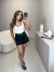 Short jeans mom cintura alta - preto - buy online
