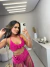 Conjunto de crochê com aplicação de flor e saia de franjas - rosa pink na internet