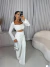 Cropped manga longa luxo pérolas - branco - loja online