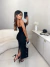 Vestido shine midi alfaiataria com aplicação cravejada - preto - loja online
