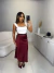 Saia midi cetim com elástico embutido no cós - vinho - Amor de Peça - Looks Femininos Estilosos, Loja de Roupa Feminina Online