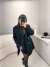 Image of Vestido curto com aplicações de pérola manga longa e decote nas costas - preto