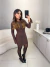 Vestido curto com aplicações de pérola manga longa e decote nas costas - marrom - buy online