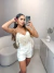 Short básico alfaiataria cós alto - off white - comprar online