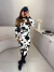Imagem do Vestido comfy manga longa transpassado cowprint - preto