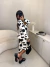 Vestido comfy manga longa transpassado cowprint - preto - loja online