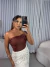 Body com alça lateral e detalhe orgânico - marrom - Amor de Peça - Looks Femininos Estilosos, Loja de Roupa Feminina Online