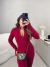 Macacão tricot premium manga longa dedinho com zíper frontal - bordô na internet
