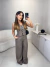 Imagem do Conjunto de calça e colete no tweed - marrom