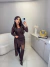 Vestido em renda premium estilo corset com ponta - marrom - comprar online