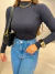 Blusa cacharrel poliamida manga longa - preto - comprar online