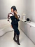 Conjunto de calça jeans reta e blusa peplum tomara que caia - preto - buy online