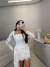 Vestido em renda premium estilo corset com ponta - off white na internet