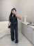 Blusa poliamida premium com gola - preto
