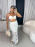 Saia crochê boho chic trama floral - off white - comprar online