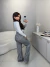 Blusa manga longa decote com aplicações de strass - off white - loja online