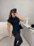 Blusa poliamida insp zara com franzido - preto on internet