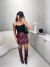 Short saia de couro ou com cinto loewe - burgundy na internet