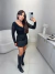 Blusa manga longa decote com aplicações de strass - preto na internet