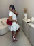 Short saia plissado beach - off white - loja online