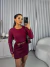 Body manga longa com franzido lateral - bordo - Amor de Peça - Looks Femininos Estilosos, Loja de Roupa Feminina Online