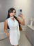 Blusa poliamida premium com gola - off white na internet