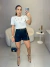 Short de alfaiataria cós alto com cinto luxo - preto on internet