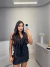Conjunto de saia e blusa com babados e amarração frontal - preto na internet
