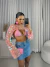 Cropped tela com aplicações lantejoulas - rosa na internet