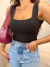 Cropped em tricot premium com alça grossa - preto - comprar online