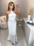 Vestido santorini flower tricot renda - off white - loja online