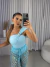 Body com alça lateral e detalhe orgânico - azul - loja online