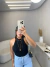 Cropped tricot laise telinha - preto - online store