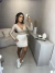 Saia de alfaiataria cós listras - nude - comprar online