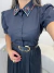 Camisa com gola de pedraria - preto