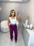 Calça cenoura alfaiataria amarrant - fúcsia - comprar online