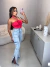 Calça jeans flare com abertura na barra, super cós alto - clara - loja online