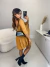 Conjunto plissado ombro à ombro - mocha mousse - loja online
