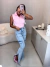 Calça jeans flare com abertura na barra, super cós alto - clara