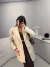 Sobretudo de lã batida com botão frontal - creme - Amor de Peça - Looks Femininos Estilosos, Loja de Roupa Feminina Online
