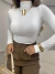Blusa cacharrel com gola tubinho - off white - comprar online