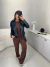 Conjunto comfort manga longa e calça moletom - Marrom