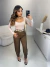Calça cenoura alfaiataria - marrom - loja online