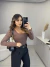 Body poliamida manga longa decote quadrado - marrom na internet