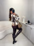 Calça legging do pezinho peluciada - marrom - online store