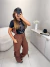 Calça com bolso cargo - marrom - comprar online