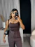 Body de alcinha franzido poliamida - marrom - Amor de Peça - Looks Femininos Estilosos, Loja de Roupa Feminina Online