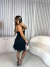 Imagem do Vestido luxo alcinha com flores 3d - preto